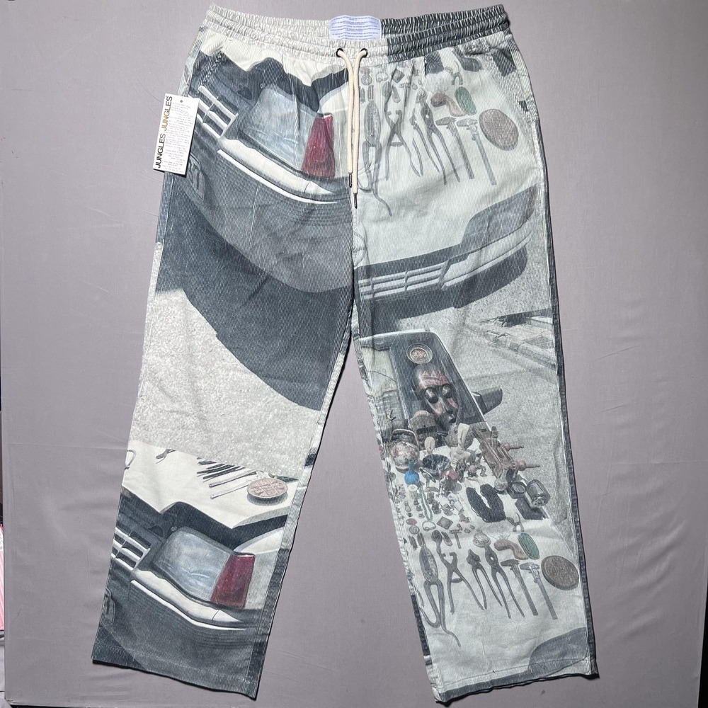 NWT Jungles Jungles Yard Sale Corduroy Pants Mens‎ 2XL Gray Drawstring